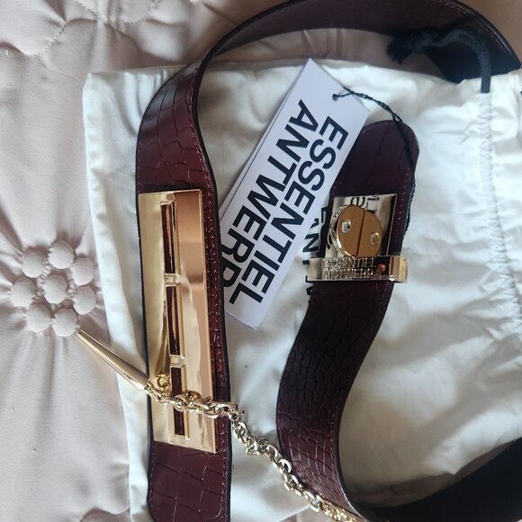 Essentiel Antwerp Dark brown leather waist belt main image 8